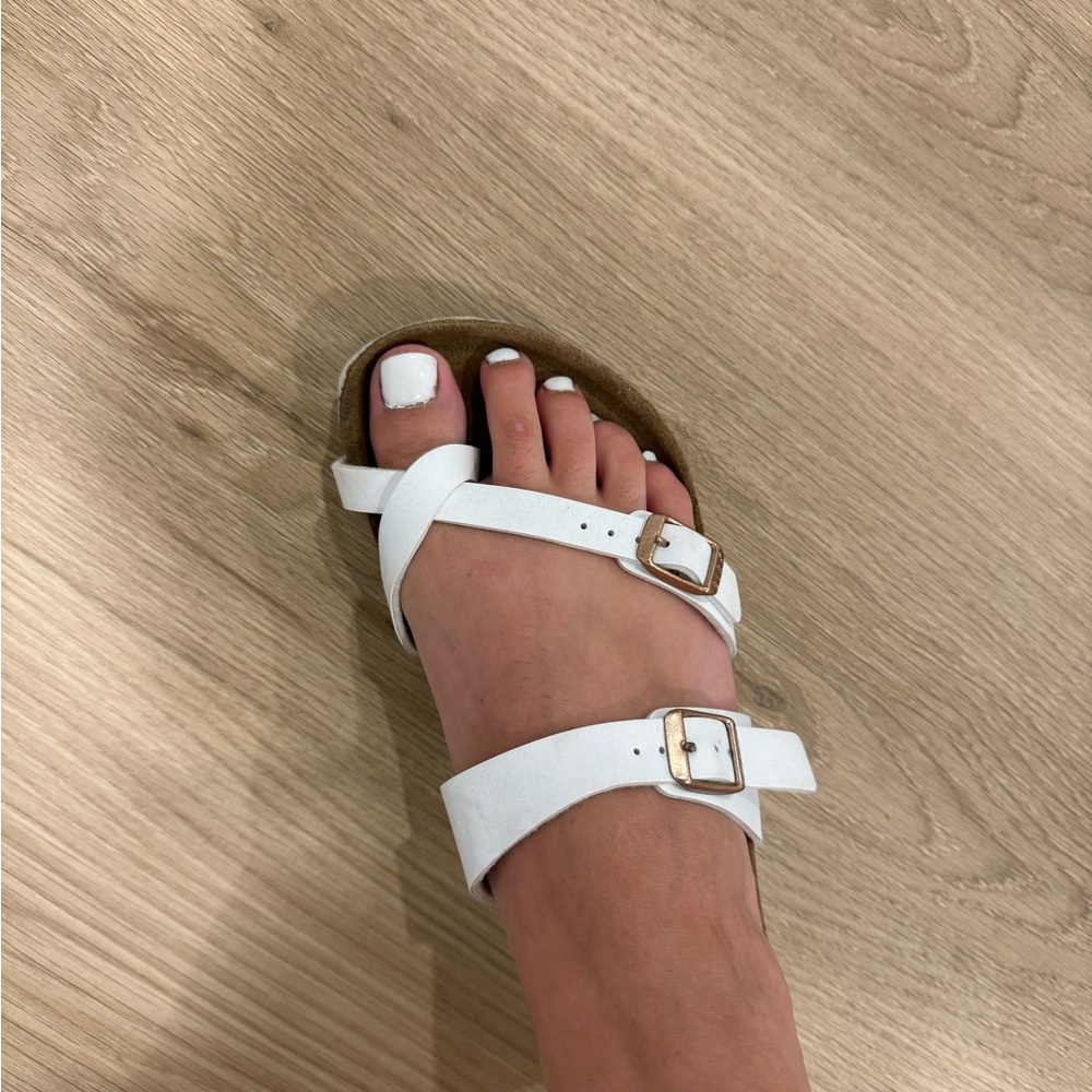 Birkenstock White Strappy Sandals